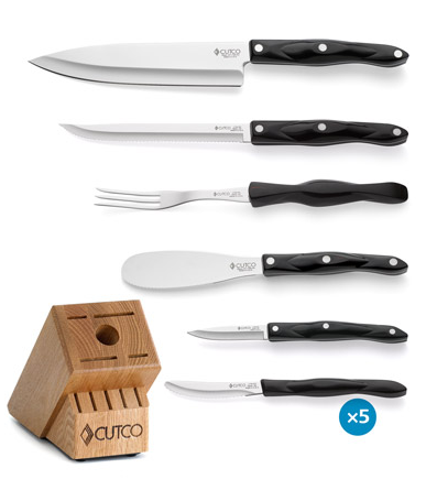 Galley + 6 Set with Block, 15 Pieces, Knife Block Sets by Cutco